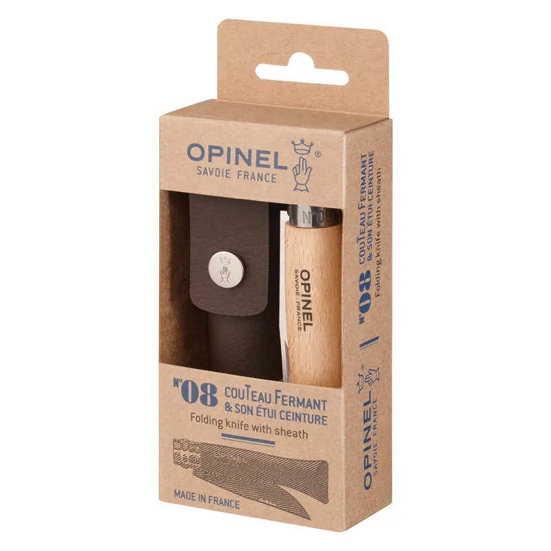 Opinel No 08 Classic Originals Stainless Knife and Pouch Gift Set-2